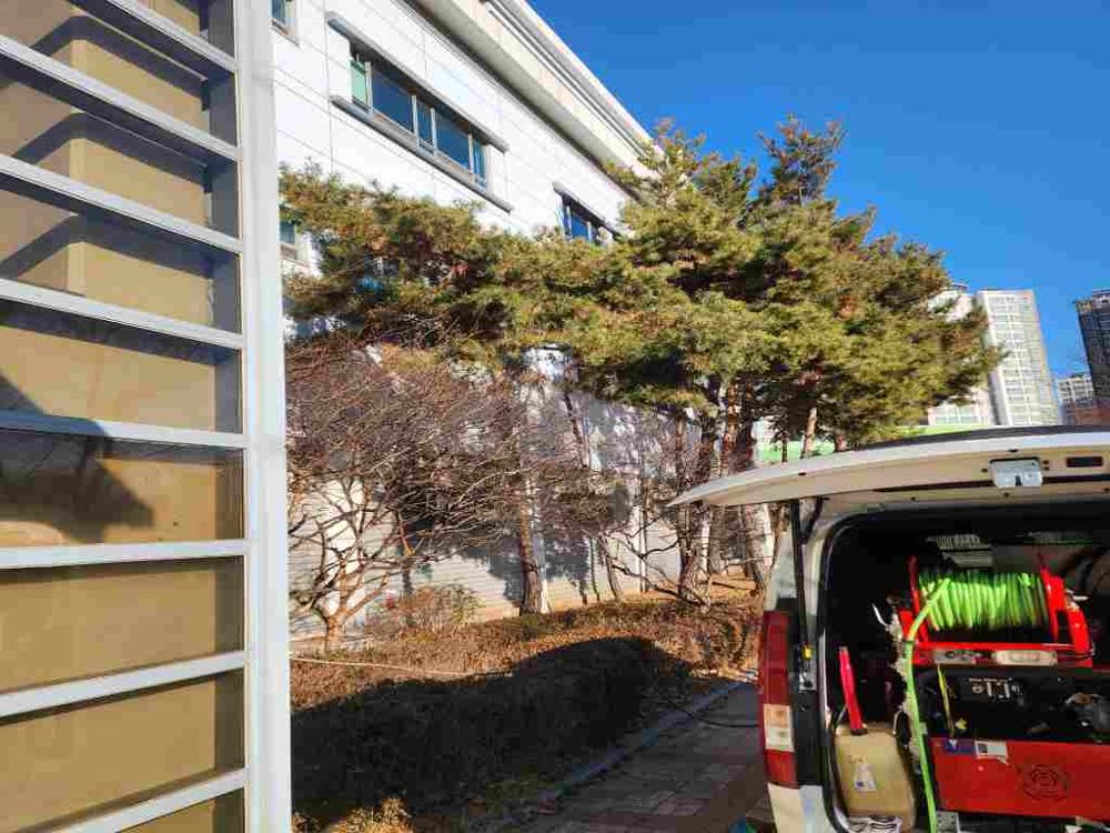 황학동 건물 외부 고압세척 작업